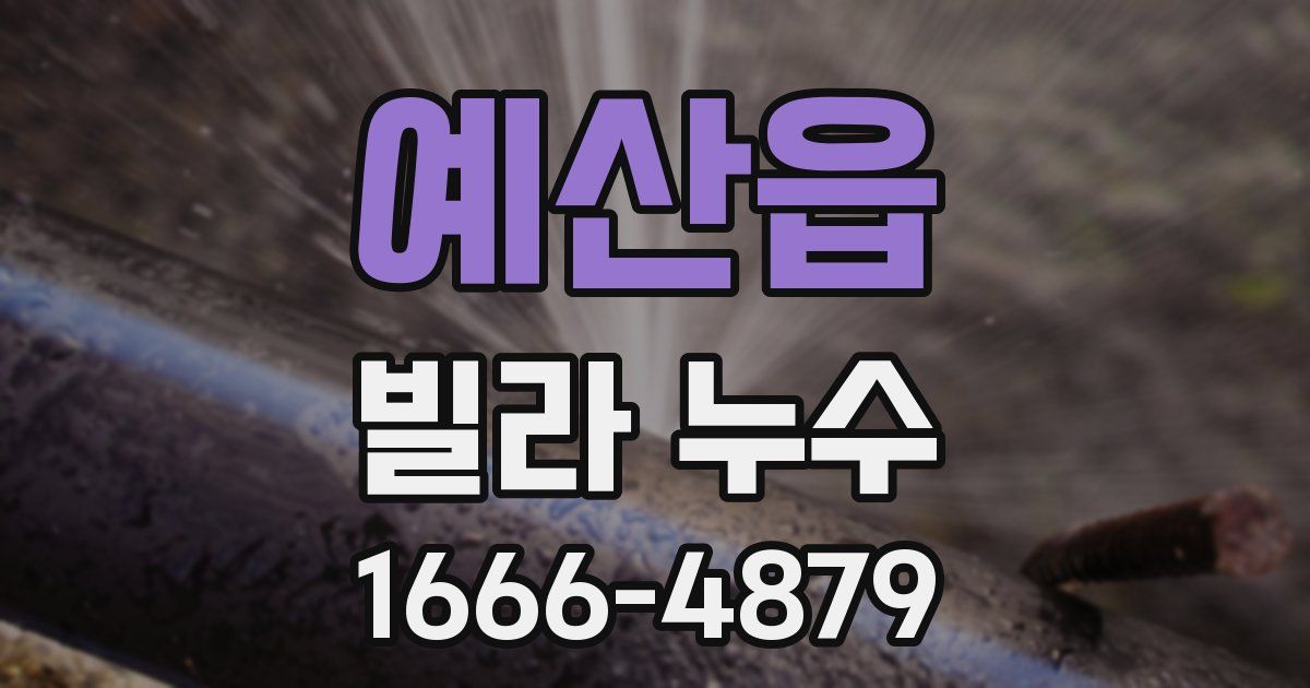예산읍 빌라 누수