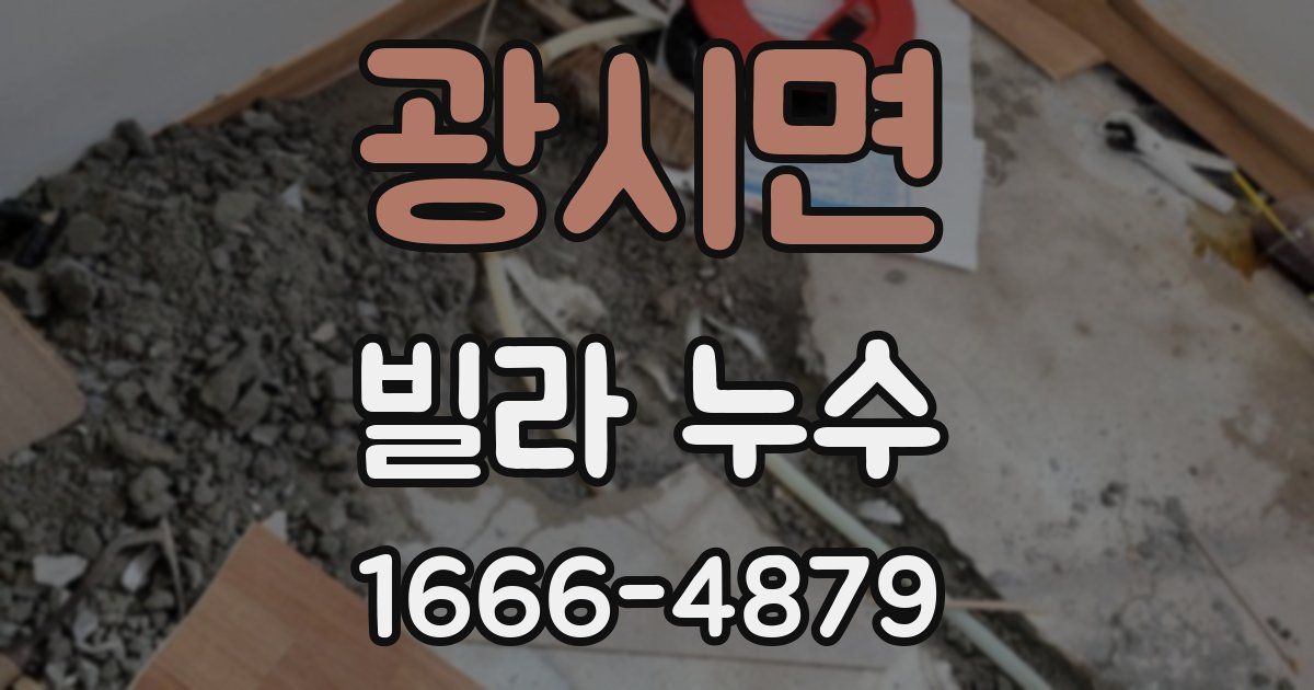 광시면 빌라 누수