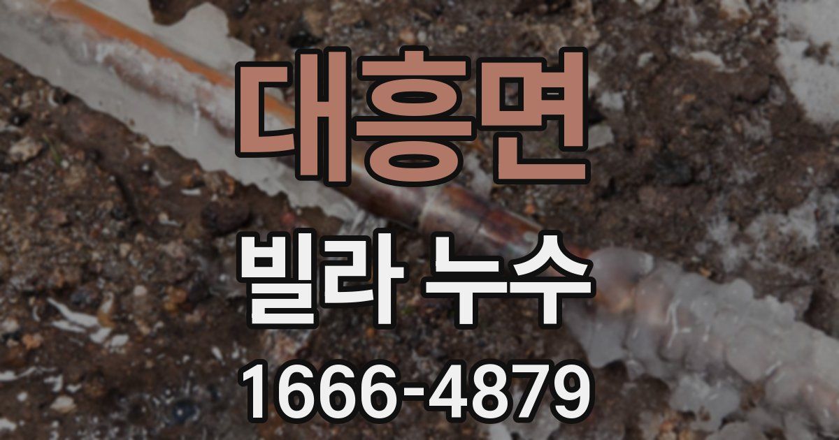 대흥면 빌라 누수