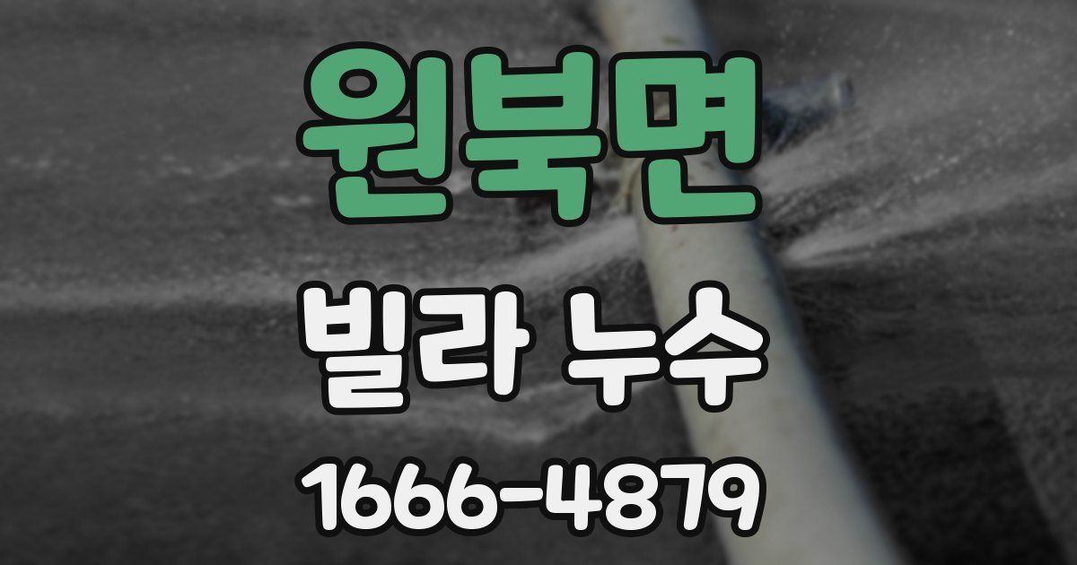 원북면 빌라 누수