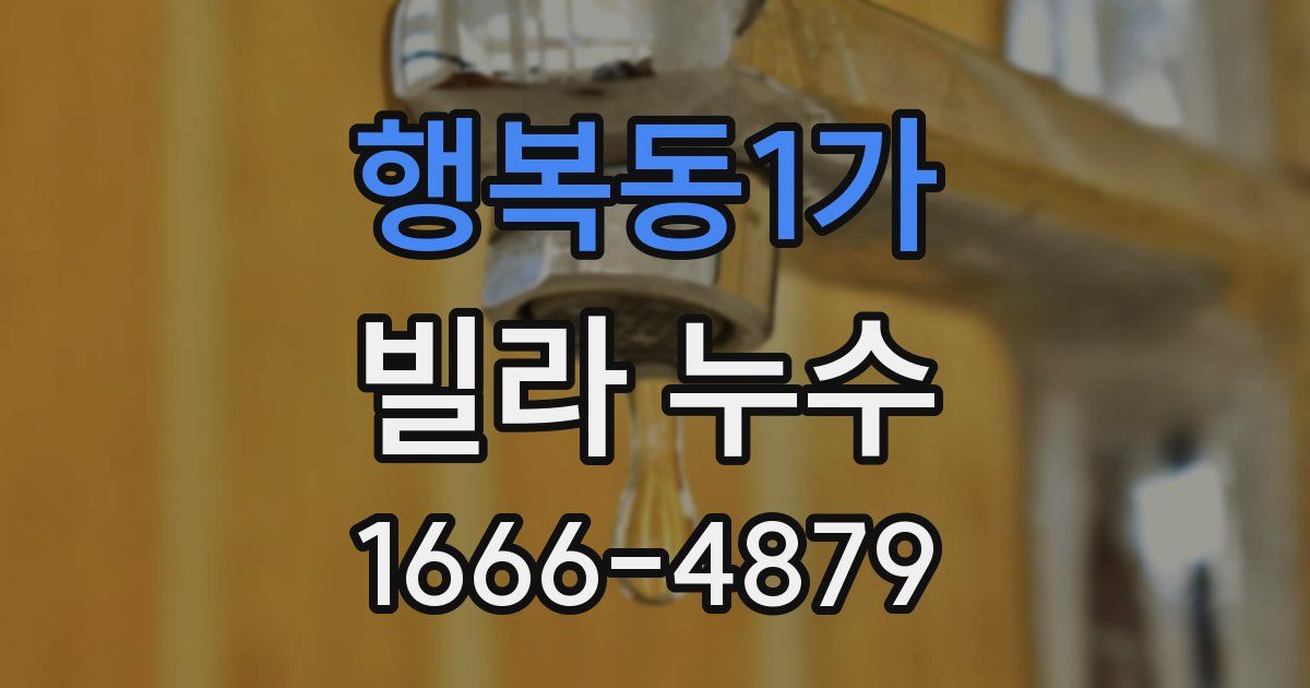 행복동1가 빌라 누수