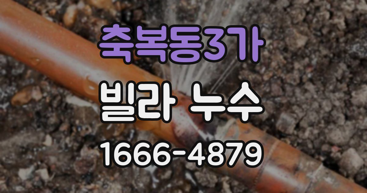 축복동3가 빌라 누수