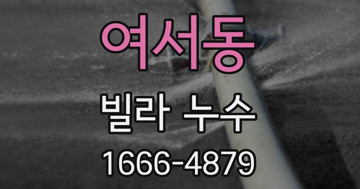 여서동 빌라 누수