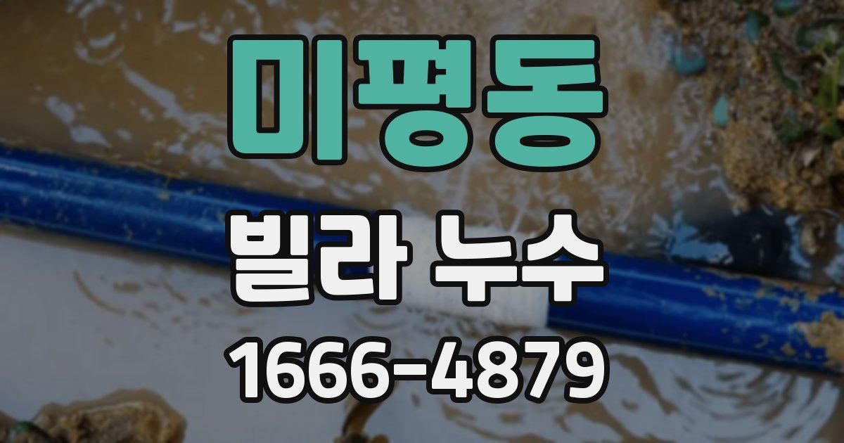 미평동 빌라 누수