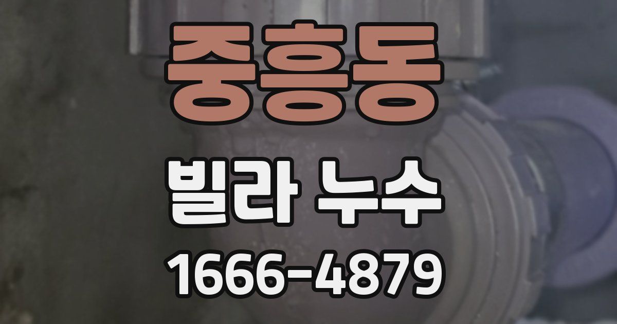 중흥동 빌라 누수