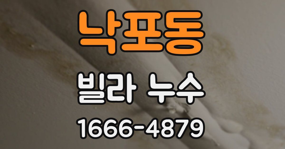 낙포동 빌라 누수