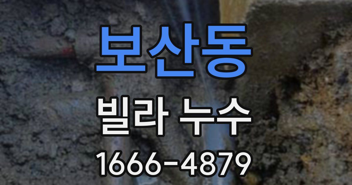 보산동 빌라 누수