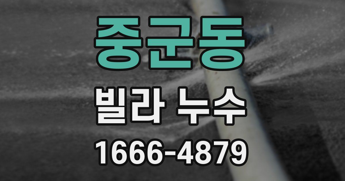 중군동 빌라 누수