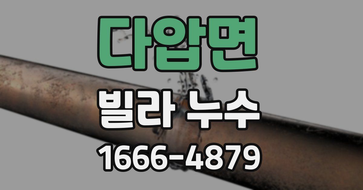 다압면 빌라 누수