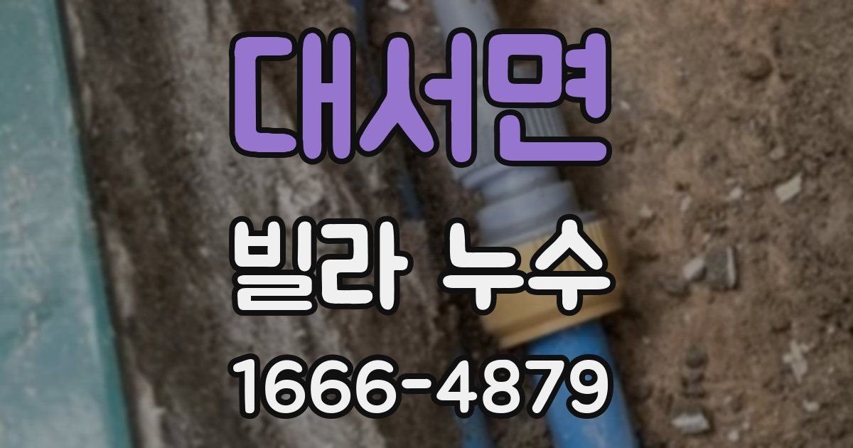 대서면 빌라 누수
