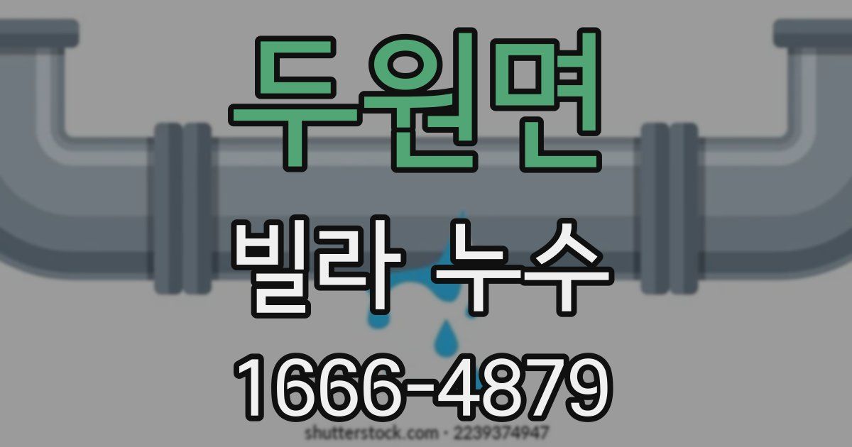 두원면 빌라 누수