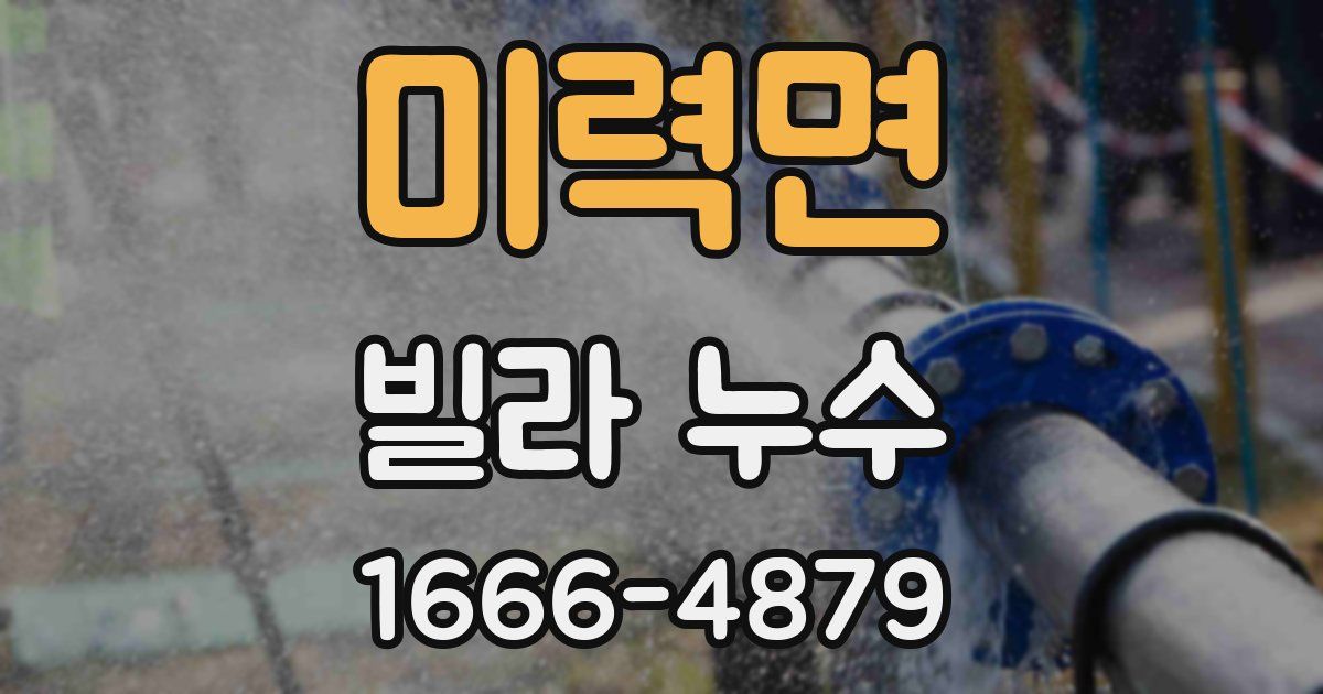 미력면 빌라 누수