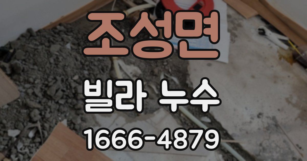 조성면 빌라 누수