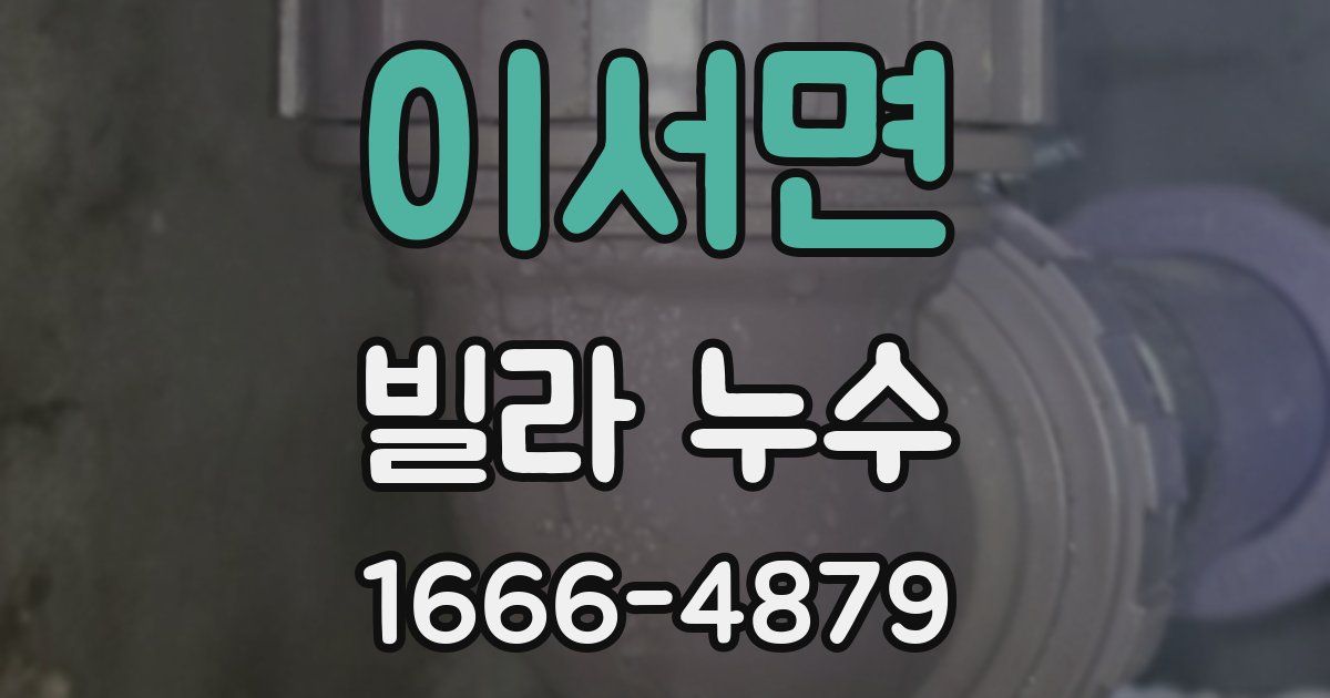 이서면 빌라 누수