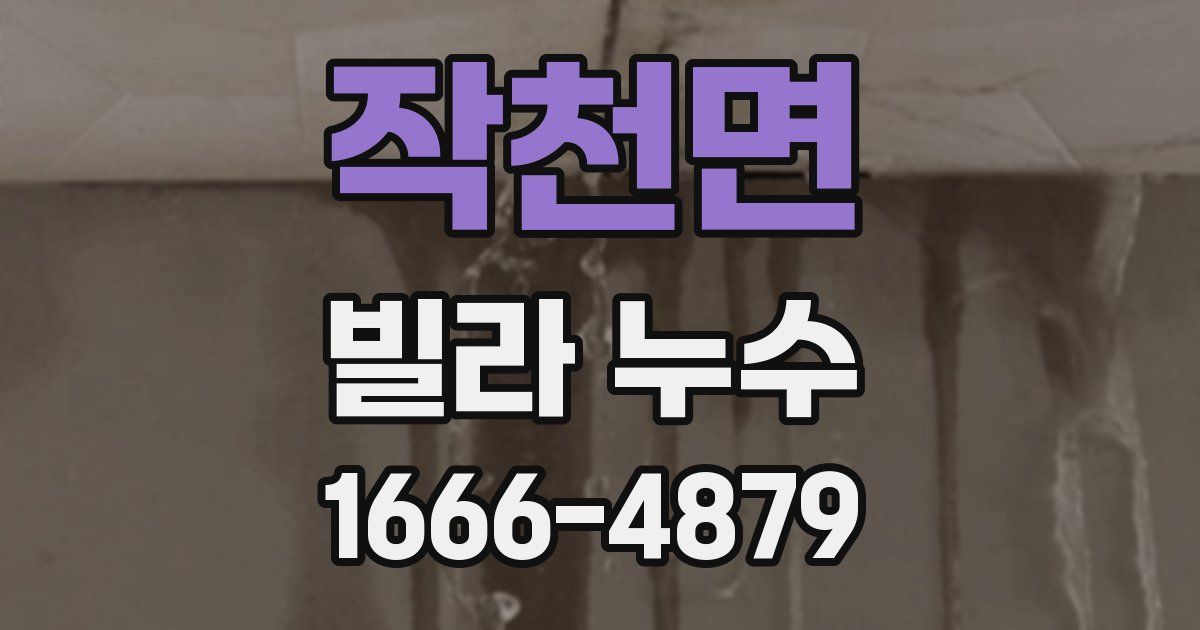 작천면 빌라 누수