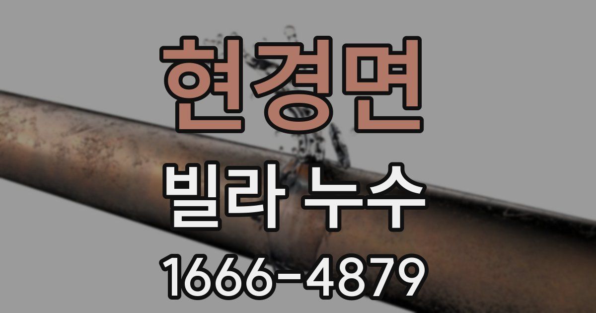 현경면 빌라 누수