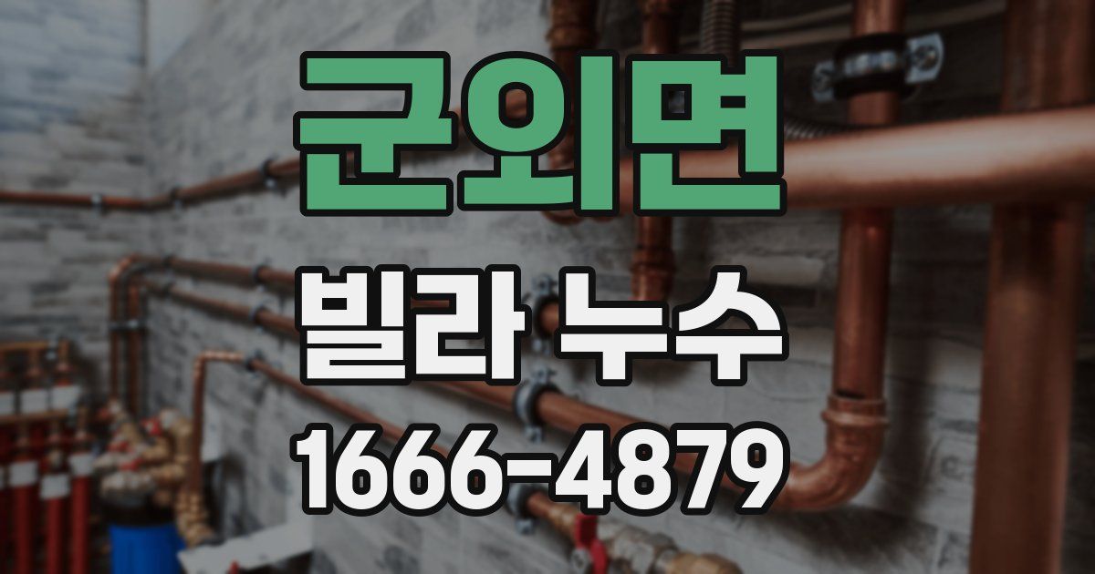 군외면 빌라 누수