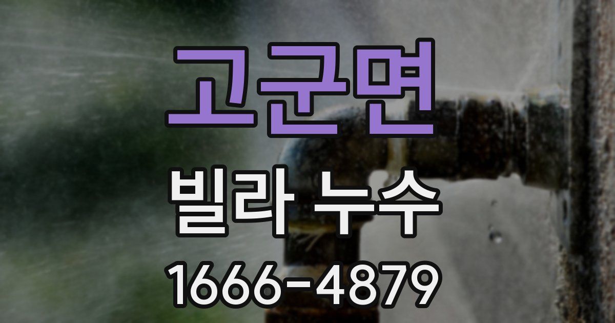 고군면 빌라 누수