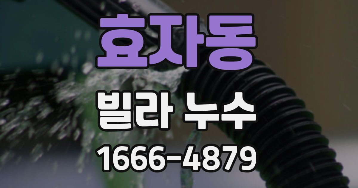 효자동 빌라 누수