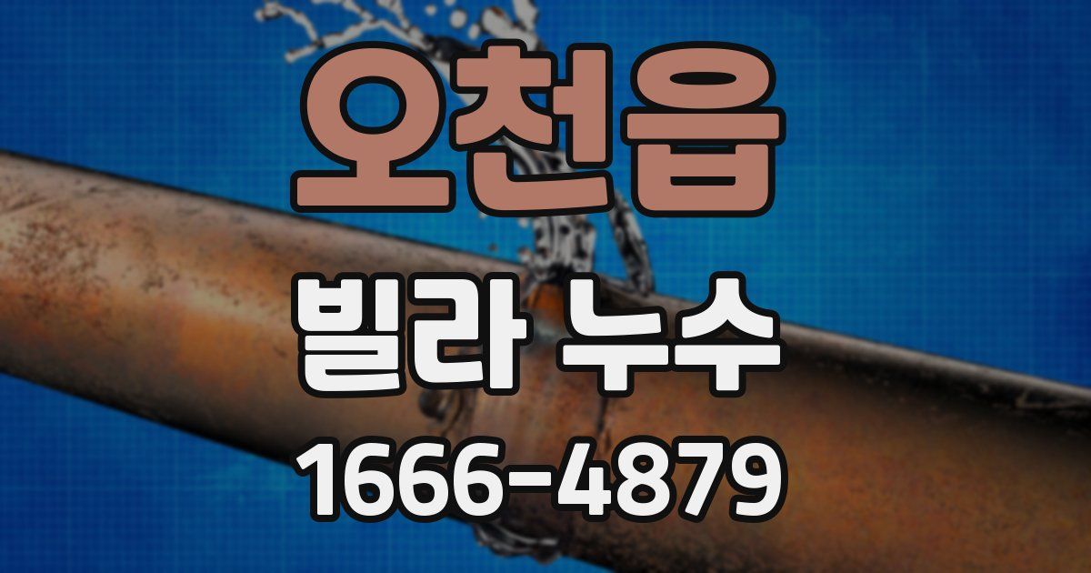 오천읍 빌라 누수