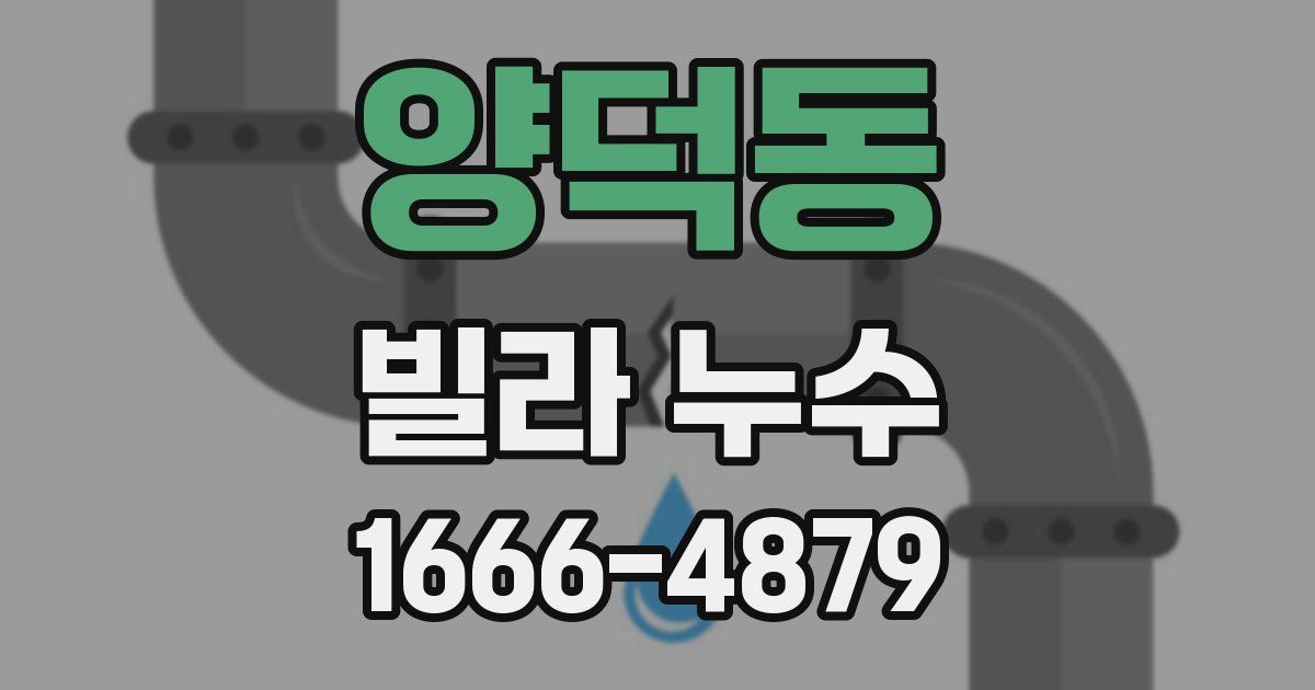 양덕동 빌라 누수