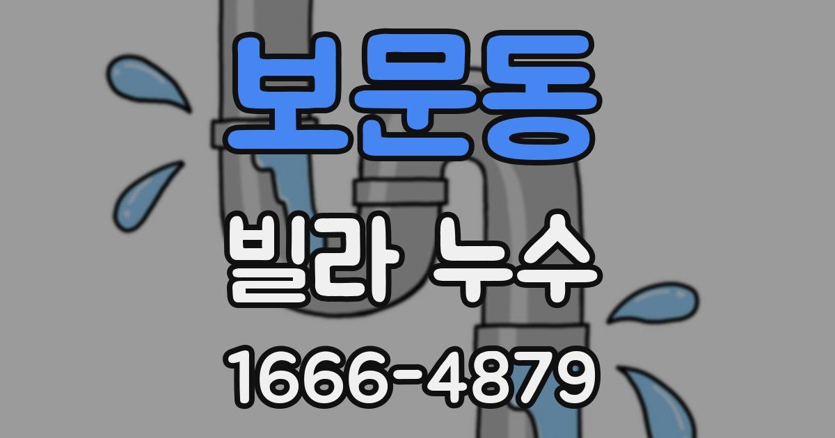 보문동 빌라 누수