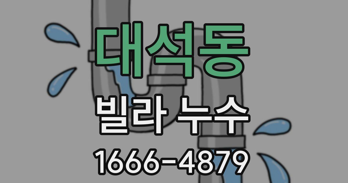 대석동 빌라 누수