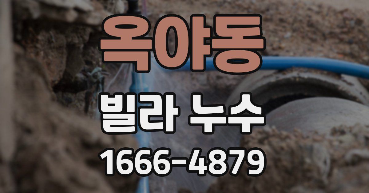 옥야동 빌라 누수