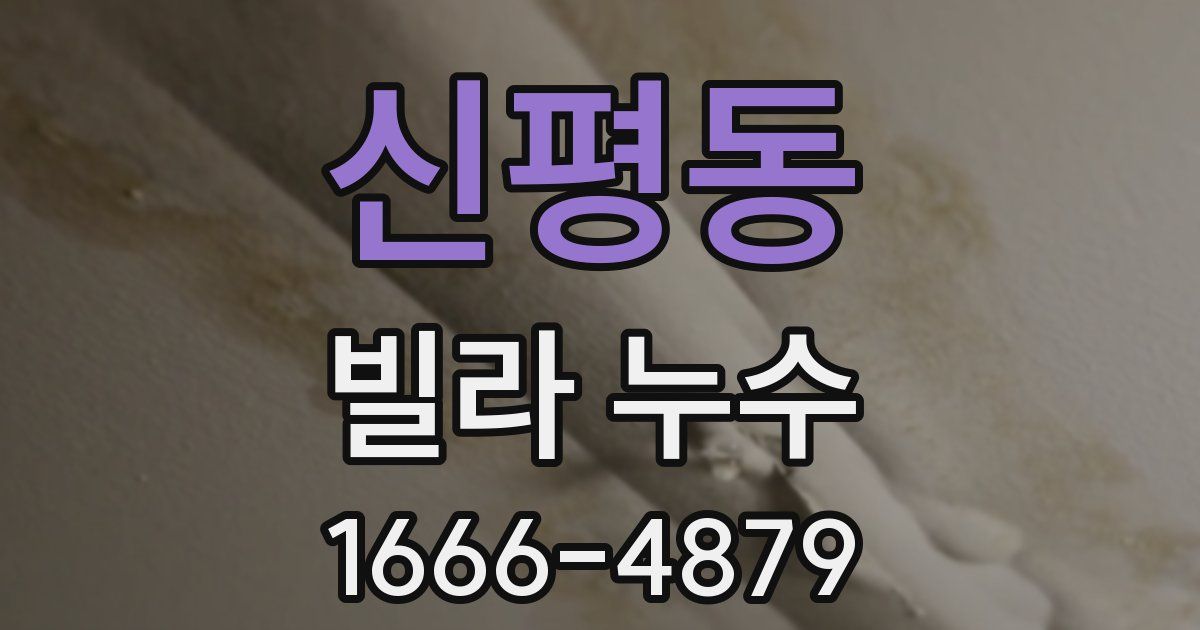 신평동 빌라 누수