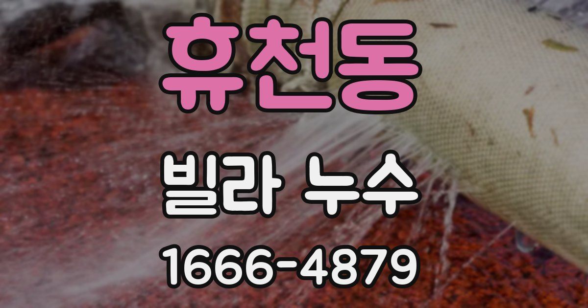 휴천동 빌라 누수