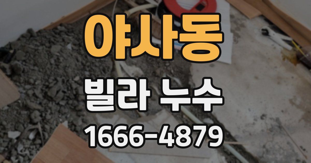 야사동 빌라 누수