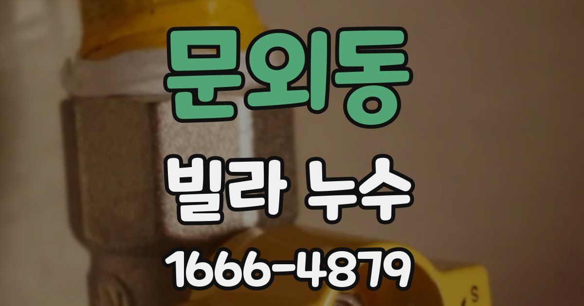 문외동 빌라 누수