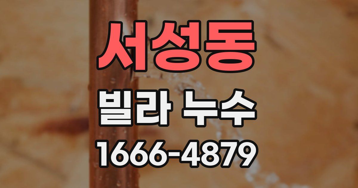 서성동 빌라 누수