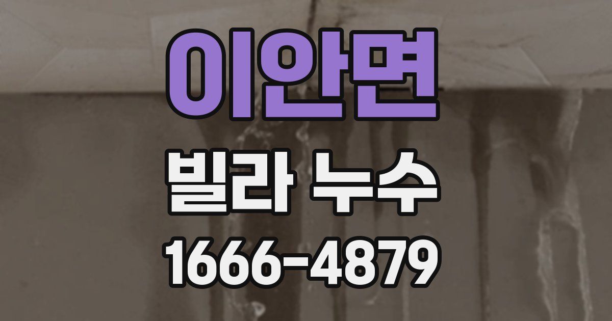 이안면 빌라 누수