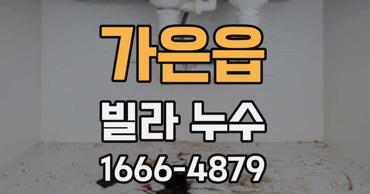 가은읍 빌라 누수