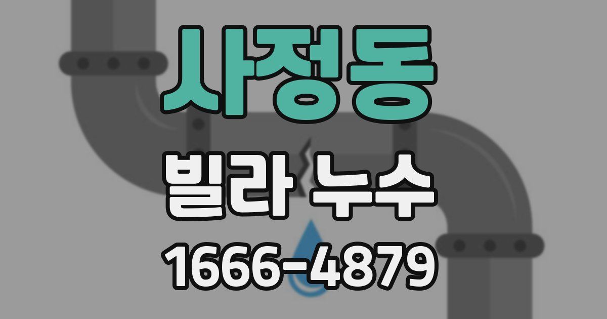 사정동 빌라 누수