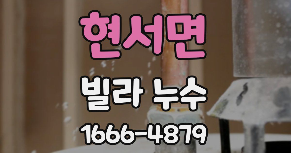 현서면 빌라 누수