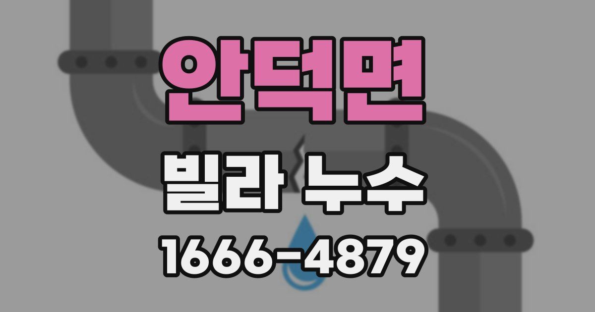 안덕면 빌라 누수