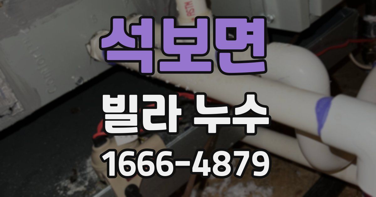 석보면 빌라 누수