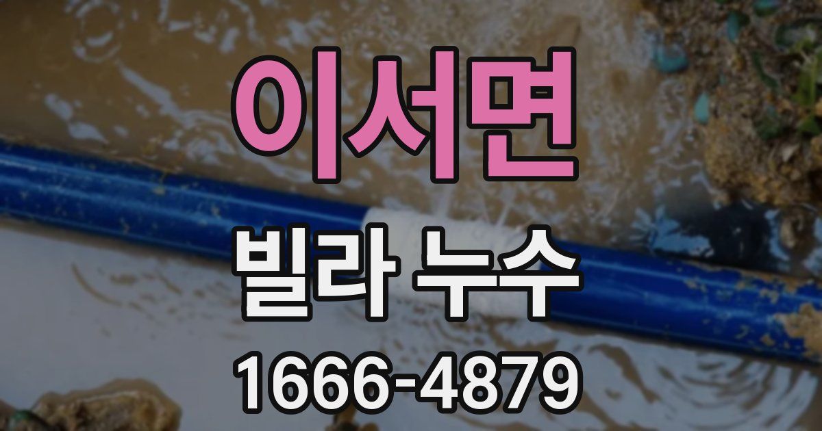 이서면 빌라 누수