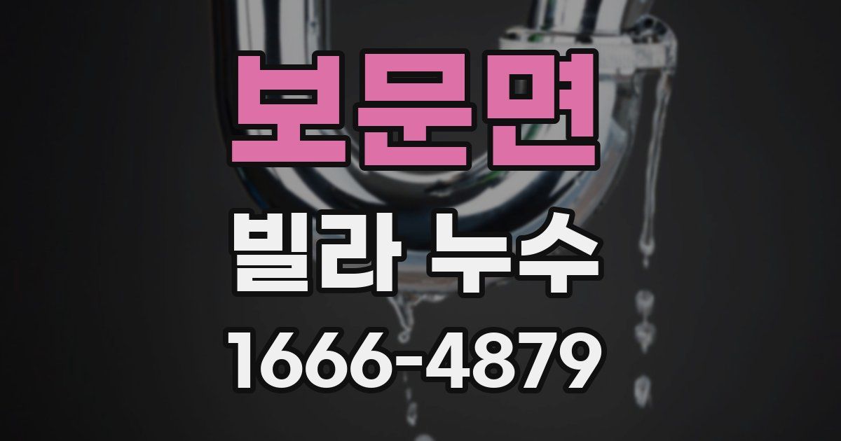 보문면 빌라 누수