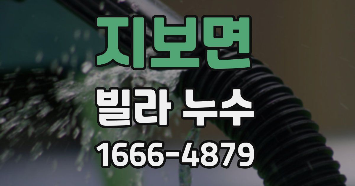지보면 빌라 누수