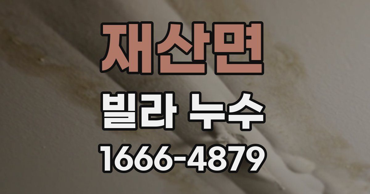 재산면 빌라 누수