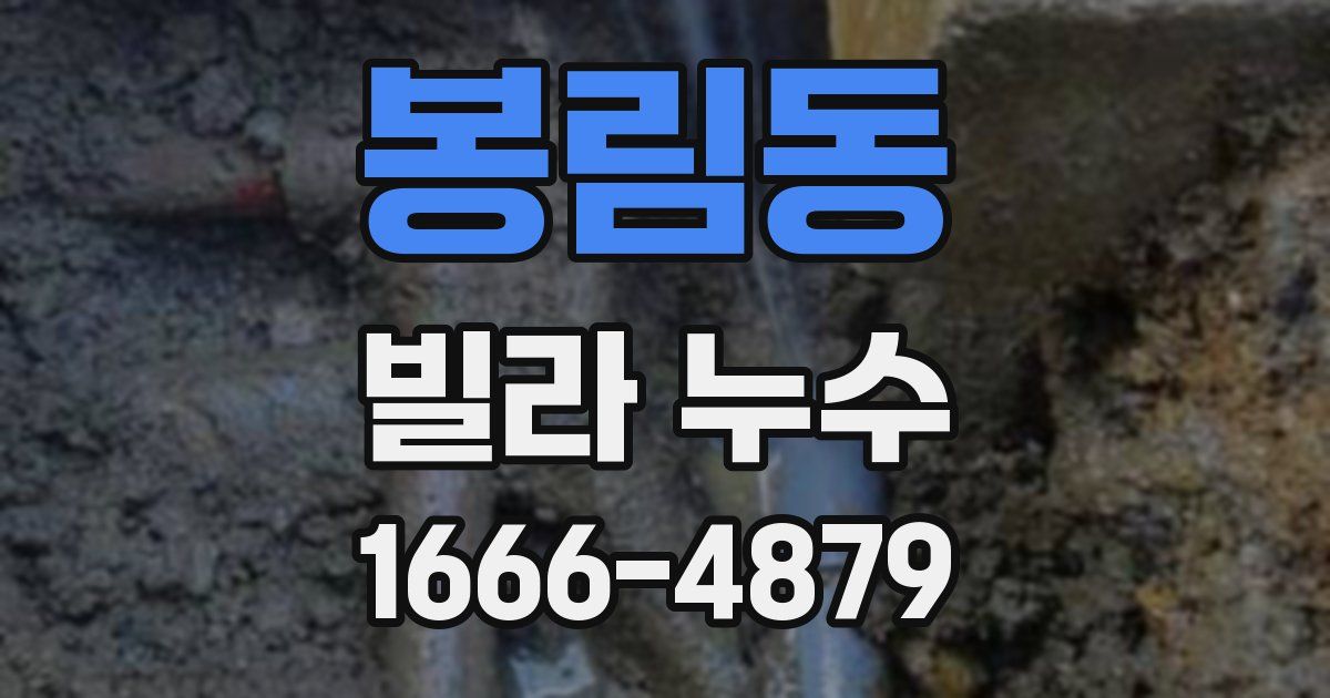 봉림동 빌라 누수