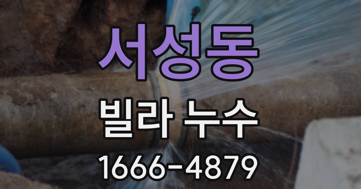 서성동 빌라 누수