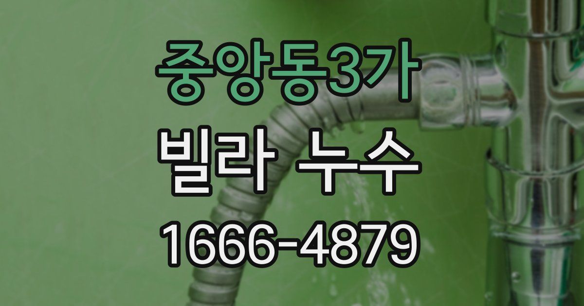 중앙동3가 빌라 누수