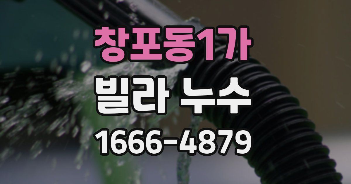 창포동1가 빌라 누수