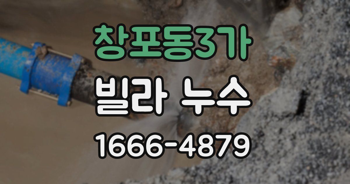 창포동3가 빌라 누수