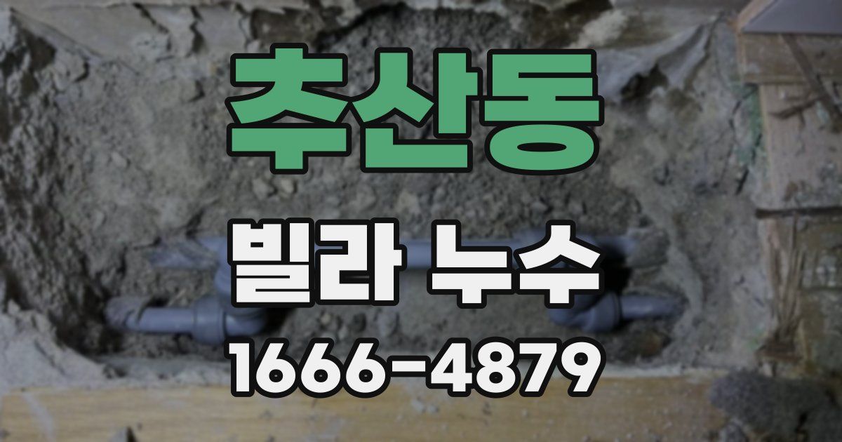 추산동 빌라 누수