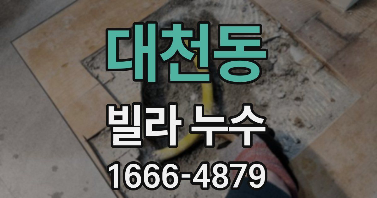 대천동 빌라 누수